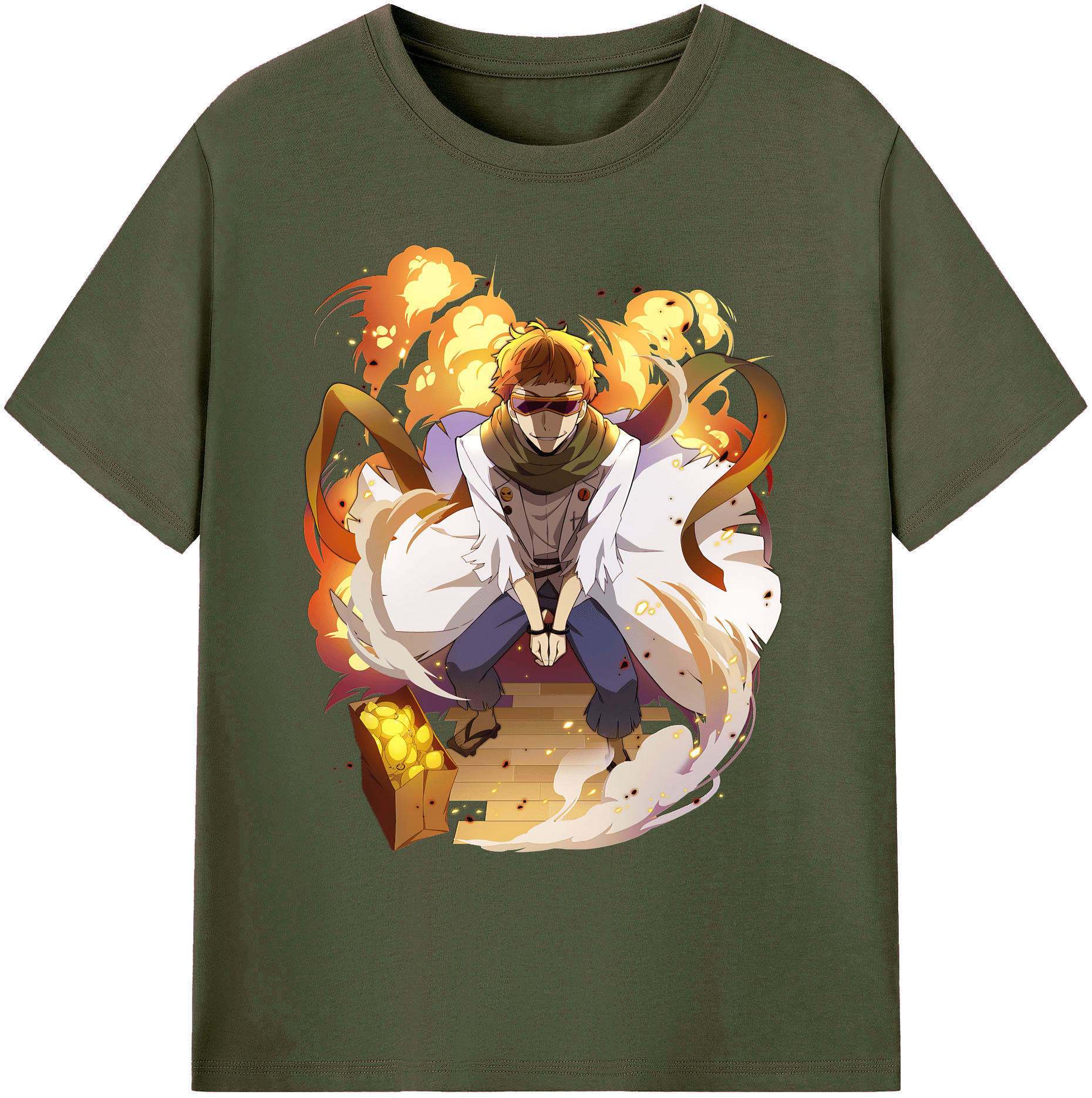 （画像用） 文豪ストレイドッグス Bungo Stray Dogs 綿100％ メンズ半袖Tシャツ｜肌触りやわらか＆通気性